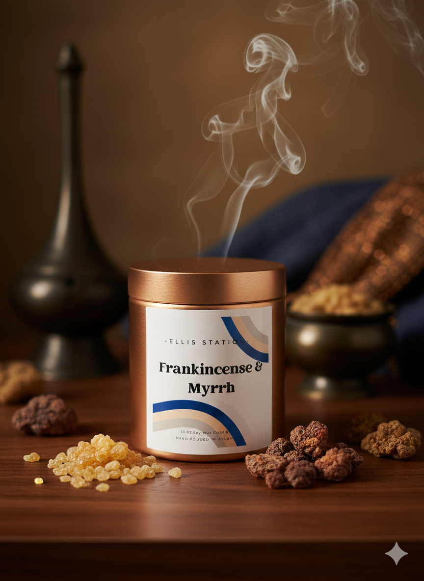 Frankincense and myrrh 10oz soy candle | Ellis Station Candle Co